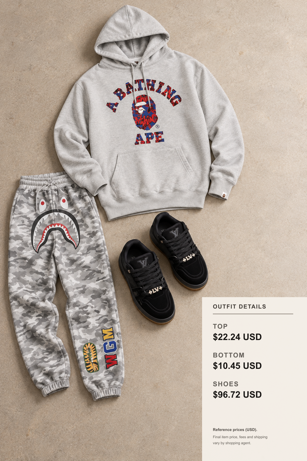 Bape Shark Hoodie: Low-Saturation Layering