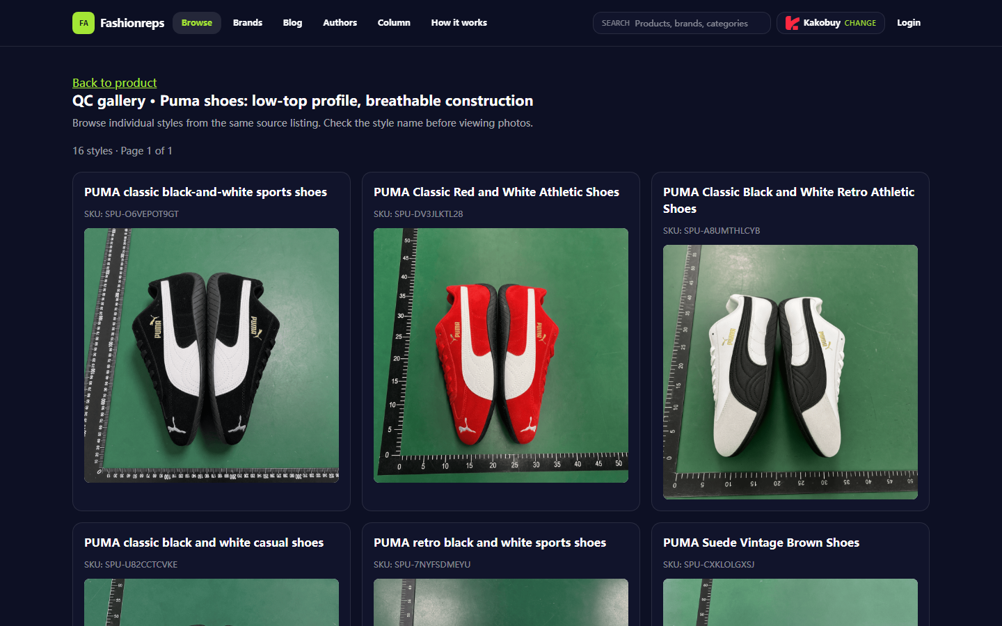 Puma Shoe Comparison: Product Discovery and QC Checks