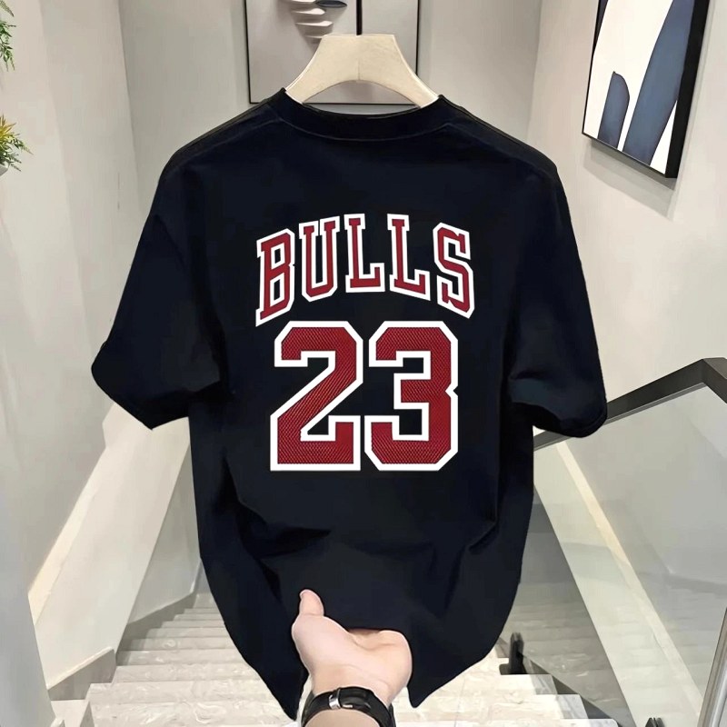 NBA Black T-Shirt in Casual Streetwear Style Review: 250g Cotton Bulls 23 Tee Tested